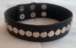 Leather Bicep Strap 1 Row Small Disc Stud